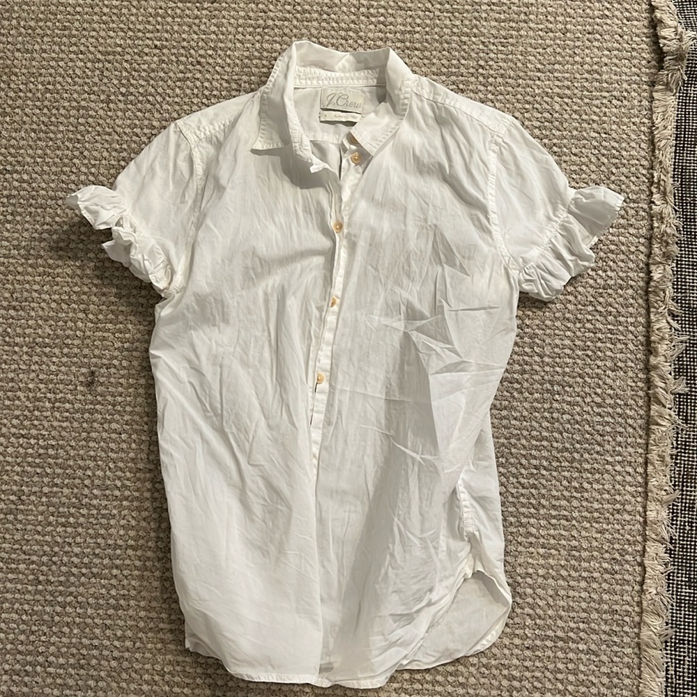 Jcrew Ruffle Blouse Classic Fit Size 8